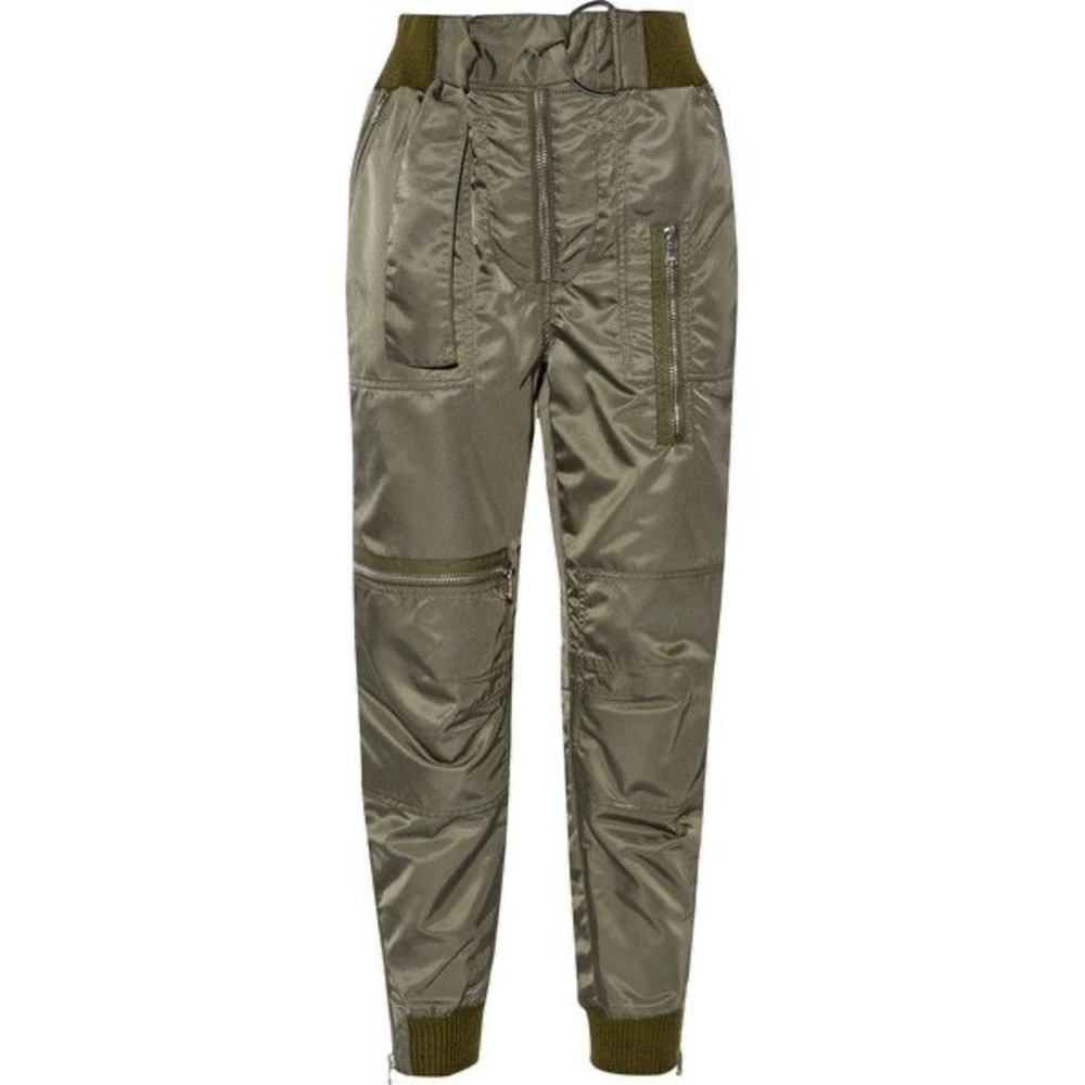 3.1 Phillip Lim Olive Green Nylon Jogger Track Pants